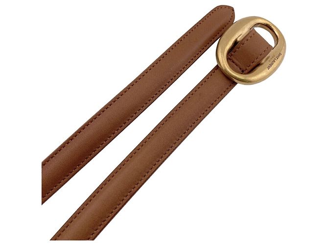 Yves Saint Laurent schmaler Ledergürtel Golden - Ansicht 5