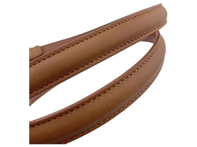 Yves Saint Laurent schmaler Ledergürtel Golden - Ansicht 7
