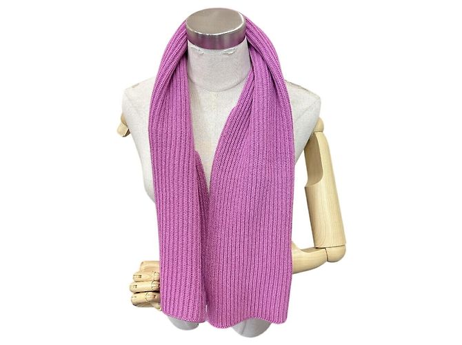 Stola Prada in cashmere e lana rosa - vista 11