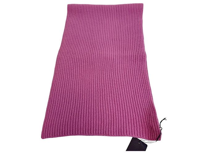 Stola Prada in cashmere e lana rosa - vista 7
