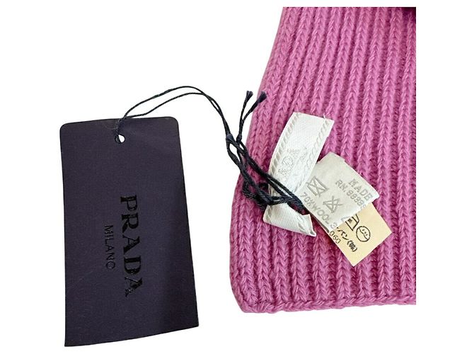 Stola Prada in cashmere e lana rosa - vista 9