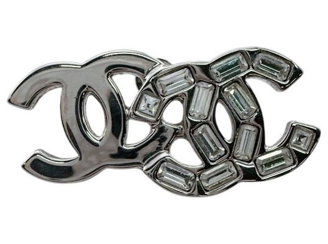 Orecchini a lobo in metallo argentato Chanel Argento - vista 3