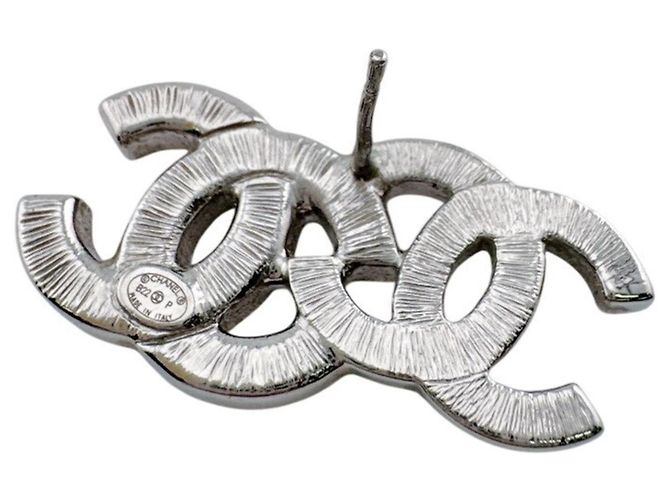 Orecchini a lobo in metallo argentato Chanel Argento - vista 6