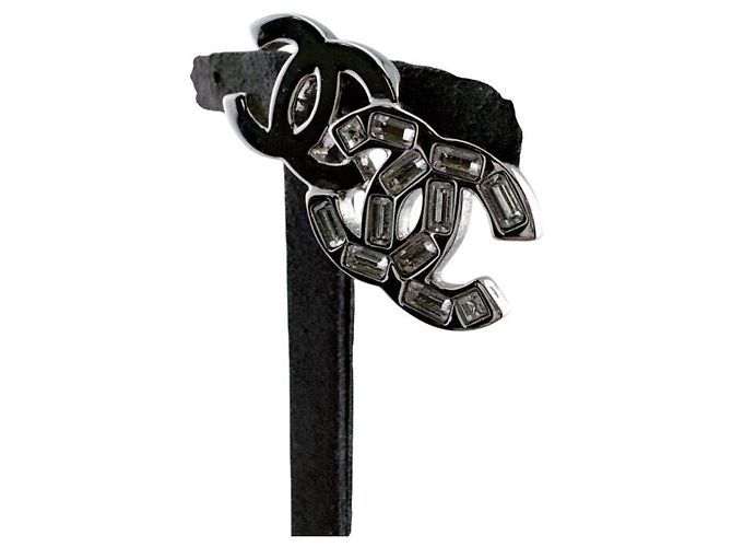 Orecchini a lobo in metallo argentato Chanel Argento - vista 7