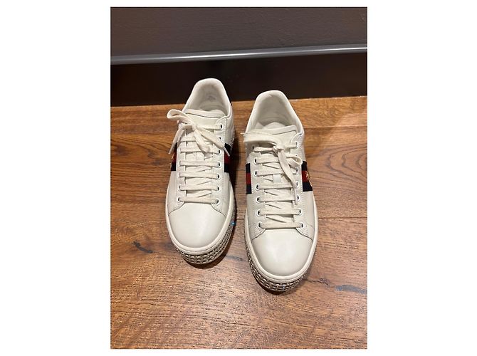 Gucci Ace Bee Platform Sneaker Weiß Rot Blau - Ansicht 10