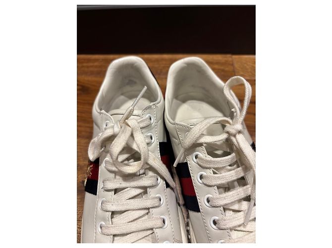 Gucci Ace Bee Platform Sneaker Weiß Rot Blau - Ansicht 8