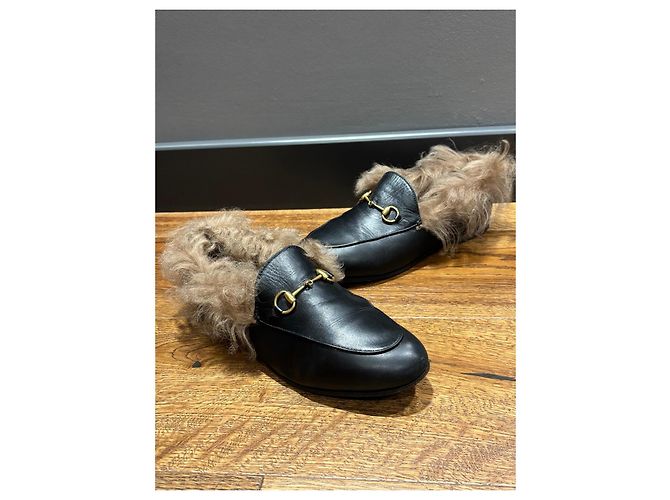Mocassini Gucci Princetown foderati in pelliccia Nero - vista 11