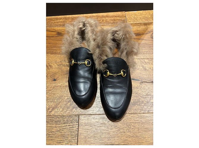 Mocassini Gucci Princetown foderati in pelliccia Nero - vista 9