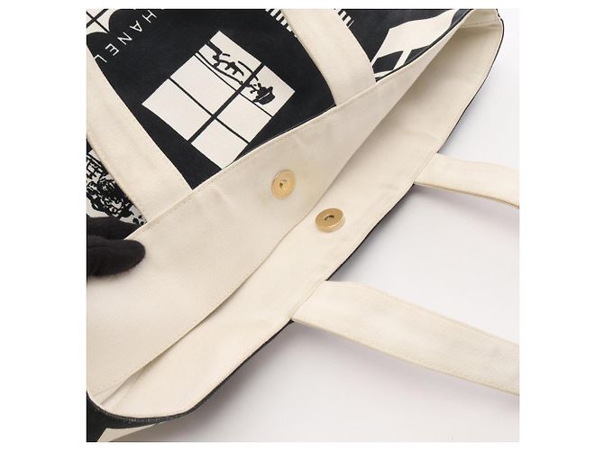 Chanel Window Line Tote Bag Schwarz Weiß - Ansicht 12