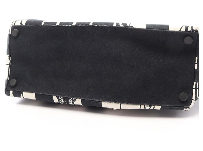 Chanel Window Line Tote Bag Schwarz Weiß - Ansicht 14