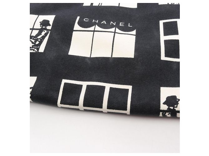 Chanel Window Line Tote Bag Schwarz Weiß - Ansicht 17