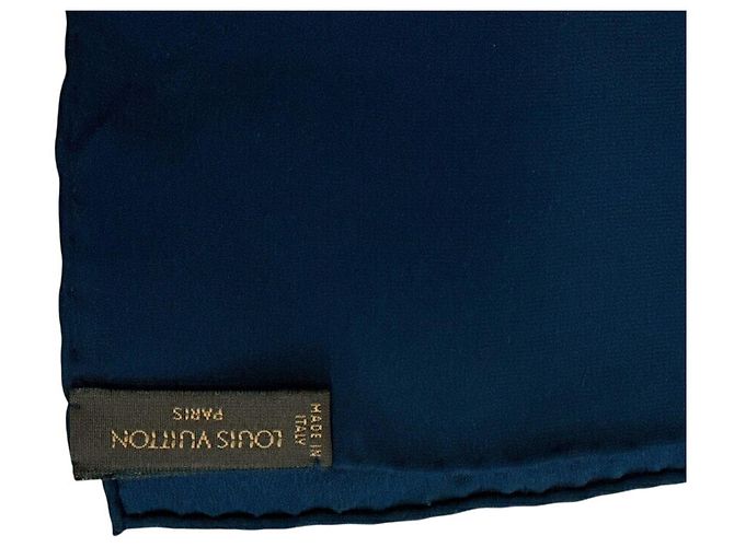 Sciarpa in seta Monogram Louis Vuitton Blu navy - vista 13