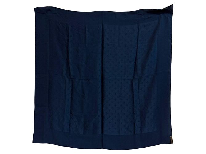 Sciarpa in seta Monogram Louis Vuitton Blu navy - vista 2