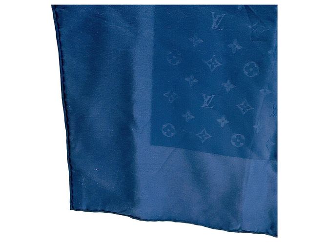 Sciarpa in seta Monogram Louis Vuitton Blu navy - vista 5