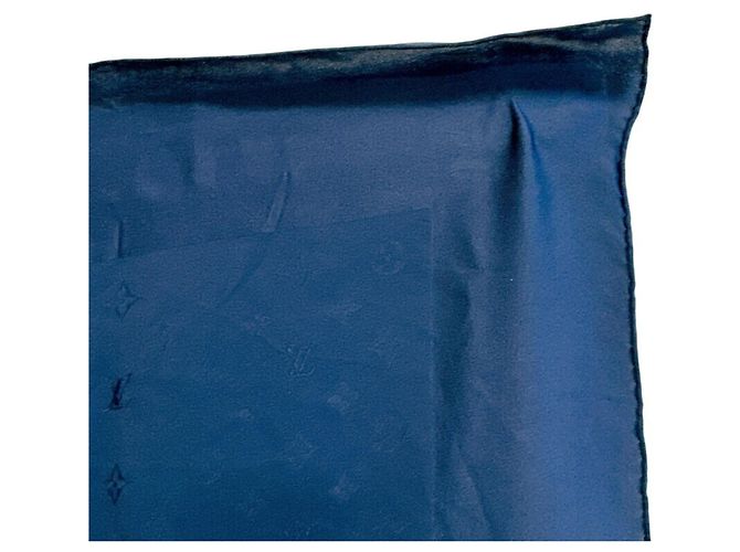 Sciarpa in seta Monogram Louis Vuitton Blu navy - vista 6