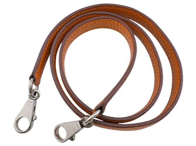 Hermès Bandoulière en cuir orange Hermes - vue 2