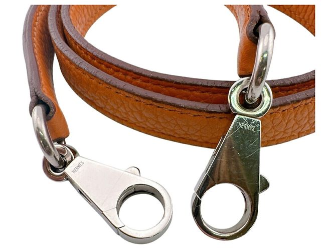 Hermès Bandoulière en cuir orange Hermes - vue 4