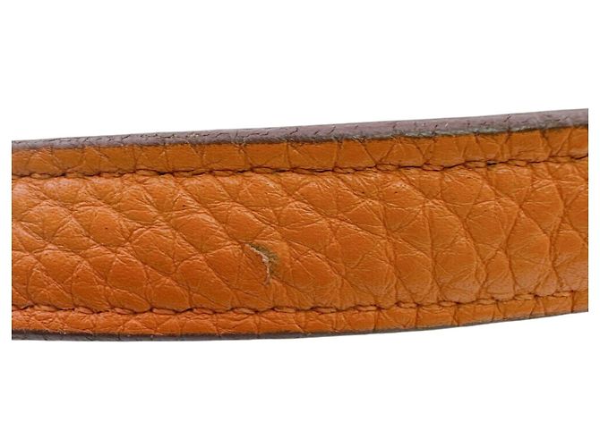 Hermès Bandoulière en cuir orange Hermes - vue 5