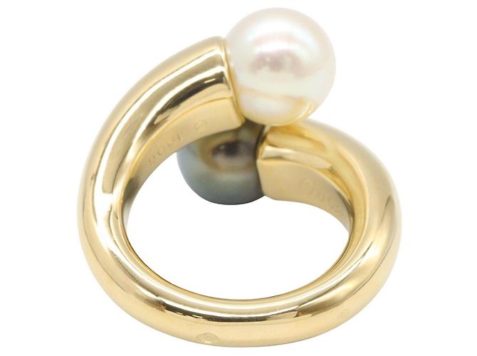 Cartier Perla Toi et Moi Perlenring Braun Weiß Golden - Ansicht 3