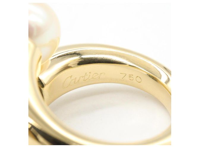 Cartier Perla Toi et Moi Perlenring Braun Weiß Golden - Ansicht 4