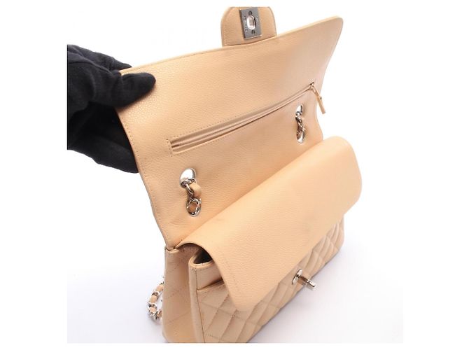 Borsa a tracolla Chanel Matelassé Double Flap Beige - vista 10