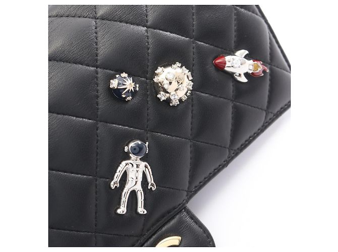 Borsa a tracolla Chanel Matelassé Double Flap Nero - vista 11