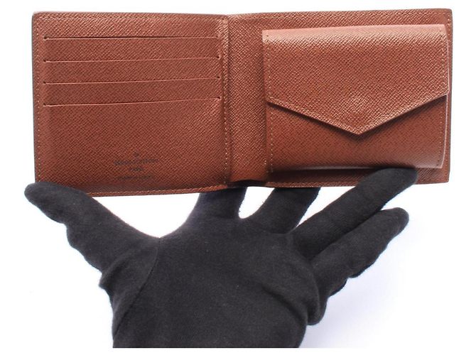 Louis Vuitton Portefeuille Marco NM Bi-fold Wallet Marrone Monogramma - vista 3