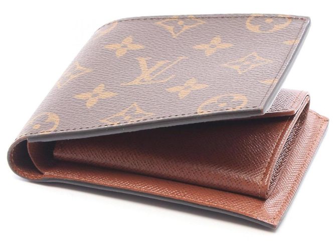 Louis Vuitton Portefeuille Marco NM Bi-fold Wallet Marrone Monogramma - vista 7