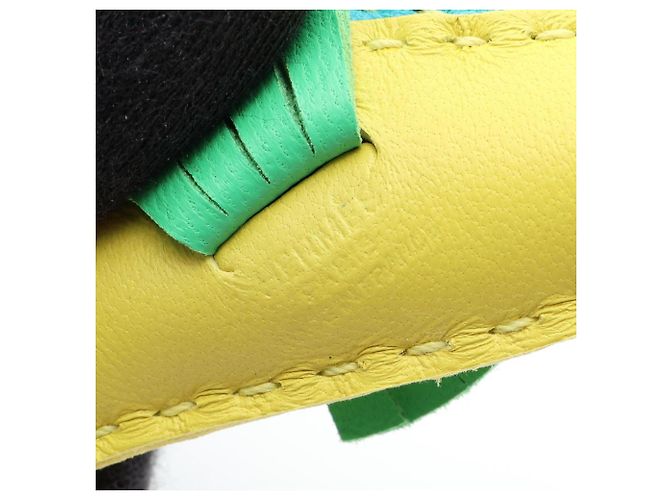 Hermès IPO Seahorse Handbag Charm Blu D'oro Verde Giallo - vista 3