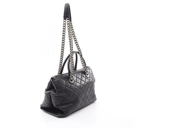 Chanel Matelassé Antique Silver Hardware Tote Bag Schwarz - Ansicht 2