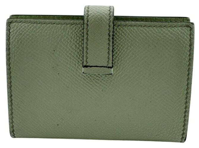 Hermès Hermes Bearn Mini Visitenkartenetui aus Leder in Grün und Weiß - Ansicht 2