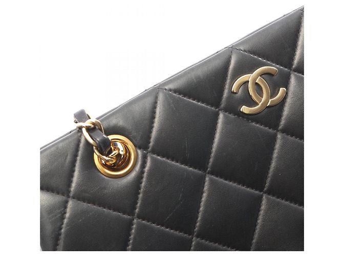 Borsa a tracolla Chanel Matelassé in pelle di agnello nera Nero - vista 10