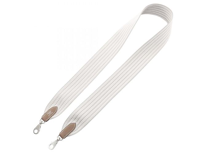 Hermès Hermes Bandoulière Shoulder Strap Marrone Bianco - vista 2