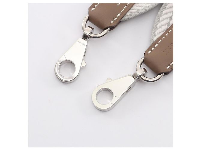 Hermès Hermes Bandoulière Shoulder Strap Marrone Bianco - vista 3