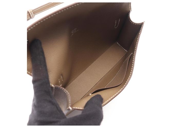 Hermès Borsa a tracolla Hermes Snap Tougo Etoupe Marrone Taupe - vista 3