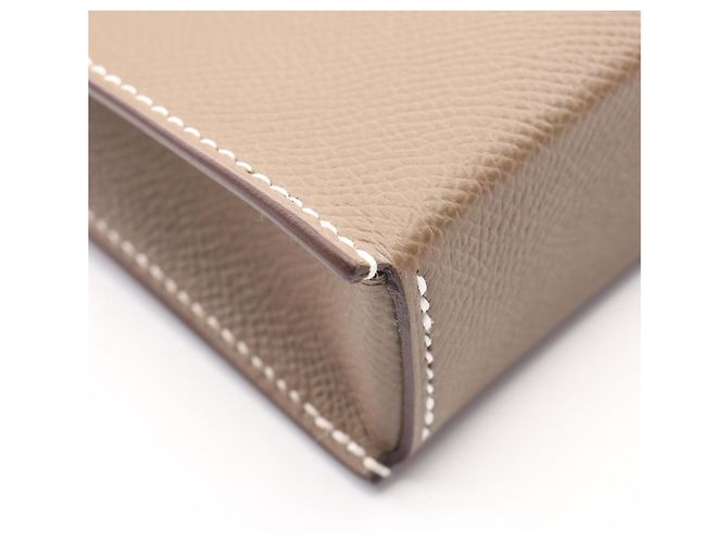 Hermès Borsa a tracolla Hermes Snap Tougo Etoupe Marrone Taupe - vista 7