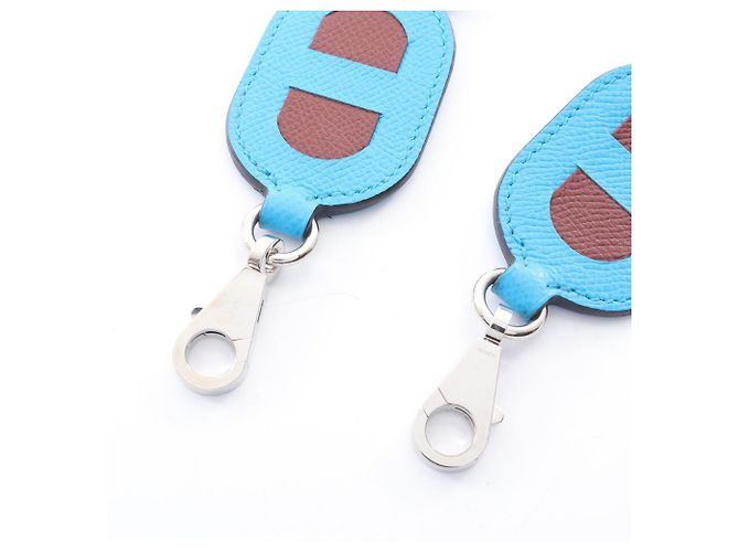 Hermès Hermes Bandoulière Maillon Chaine d'Ancre Shoulder Strap Blu Bordò - vista 3