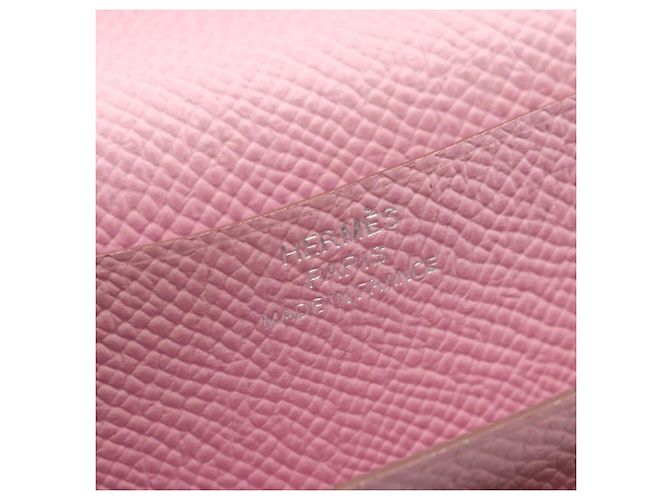 Hermès Cartera larga bi-fold Hermes Bearn Soufflé Mauve Sylvestre Rosa - vista 4