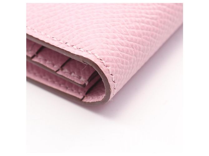 Hermès Cartera larga bi-fold Hermes Bearn Soufflé Mauve Sylvestre Rosa - vista 7