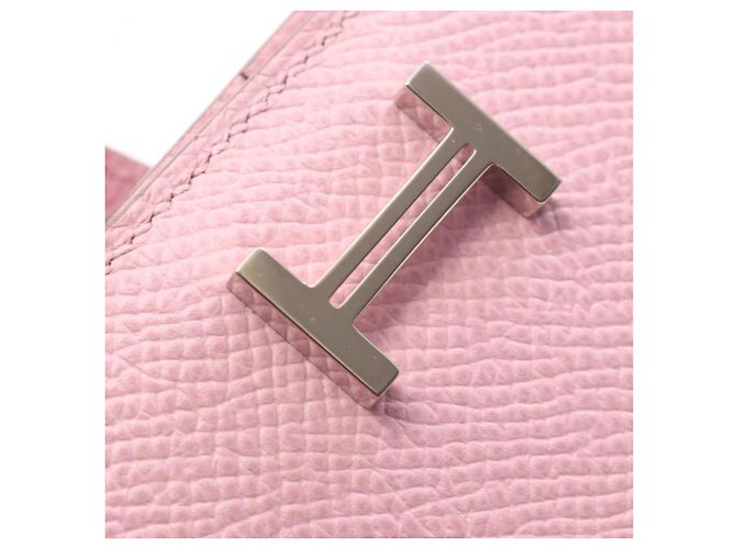 Hermès Cartera larga bi-fold Hermes Bearn Soufflé Mauve Sylvestre Rosa - vista 8