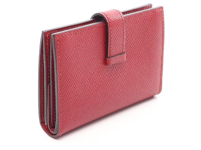 Hermès Tarjetero Hermes Bearn Mini Rouge Grenat Roja - vista 2