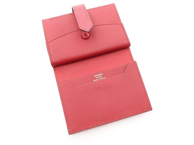 Hermès Tarjetero Hermes Bearn Mini Rouge Grenat Roja - vista 3
