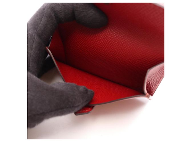 Hermès Tarjetero Hermes Bearn Mini Rouge Grenat Roja - vista 4