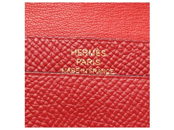Hermès Tarjetero Hermes Bearn Mini Rouge Grenat Roja - vista 5