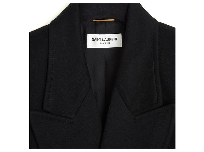 Saint Laurent 2020 Veste FR40 Schwarzer Woll-Blazer Double Breasted UK12 US8 - Ansicht 4