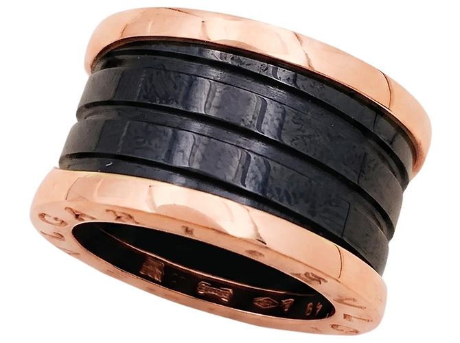 Anello Bulgari, "B.ZERO1" in oro giallo e ceramica nera. - vista 3