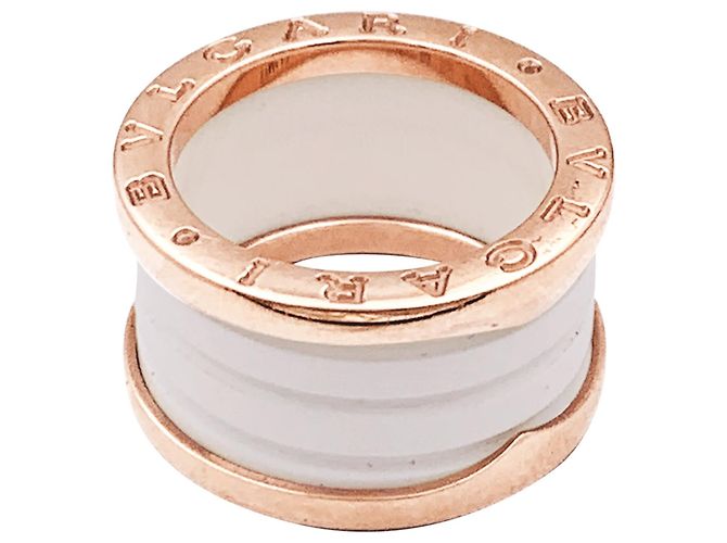 Anello Bulgari "B.Zero1", oro giallo e ceramica bianca. - vista 2