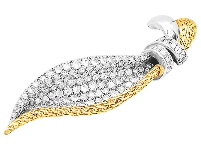 Autre Marque Broche, ouro de dois tons e diamantes. - vista 2