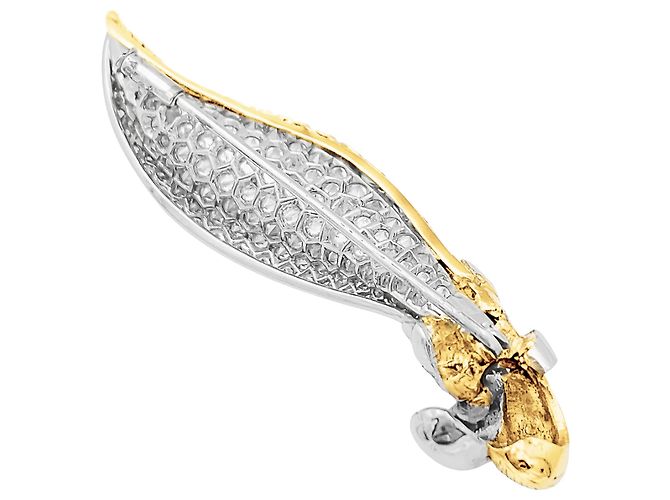 Autre Marque Broche, ouro de dois tons e diamantes. - vista 4