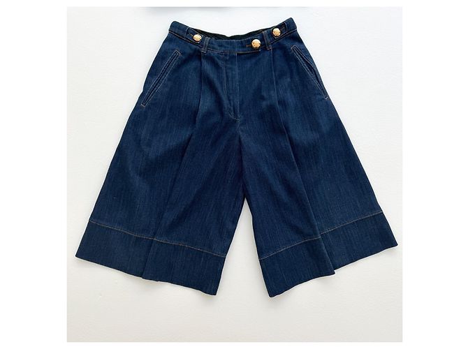 Louis Vuitton Resort 2013 Denim Weste & Culottes Set Blau - Ansicht 12